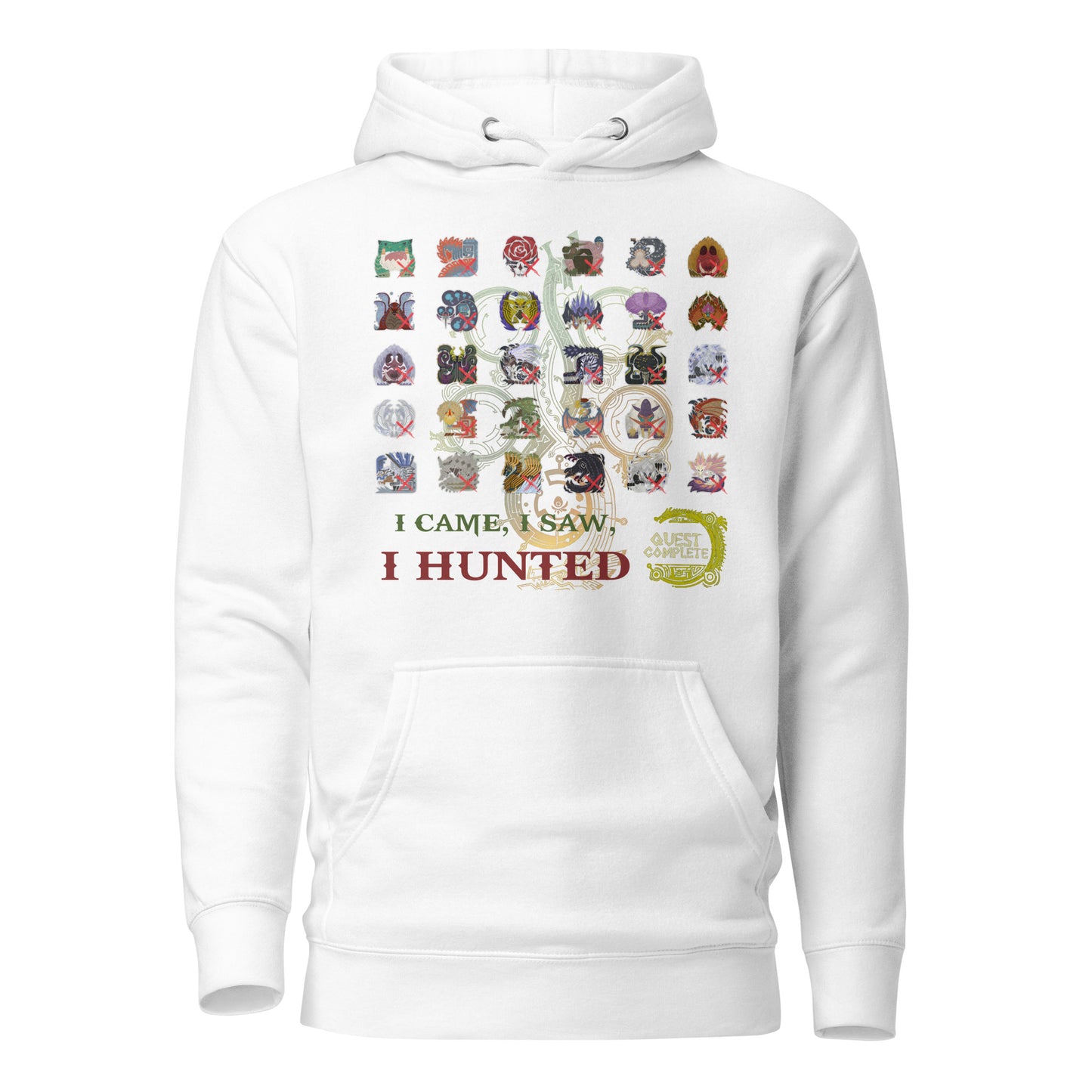 Monster Hunter Wilds Hoodie – Hunting Record Tribute – fan-made gamer merch by GenioGoods