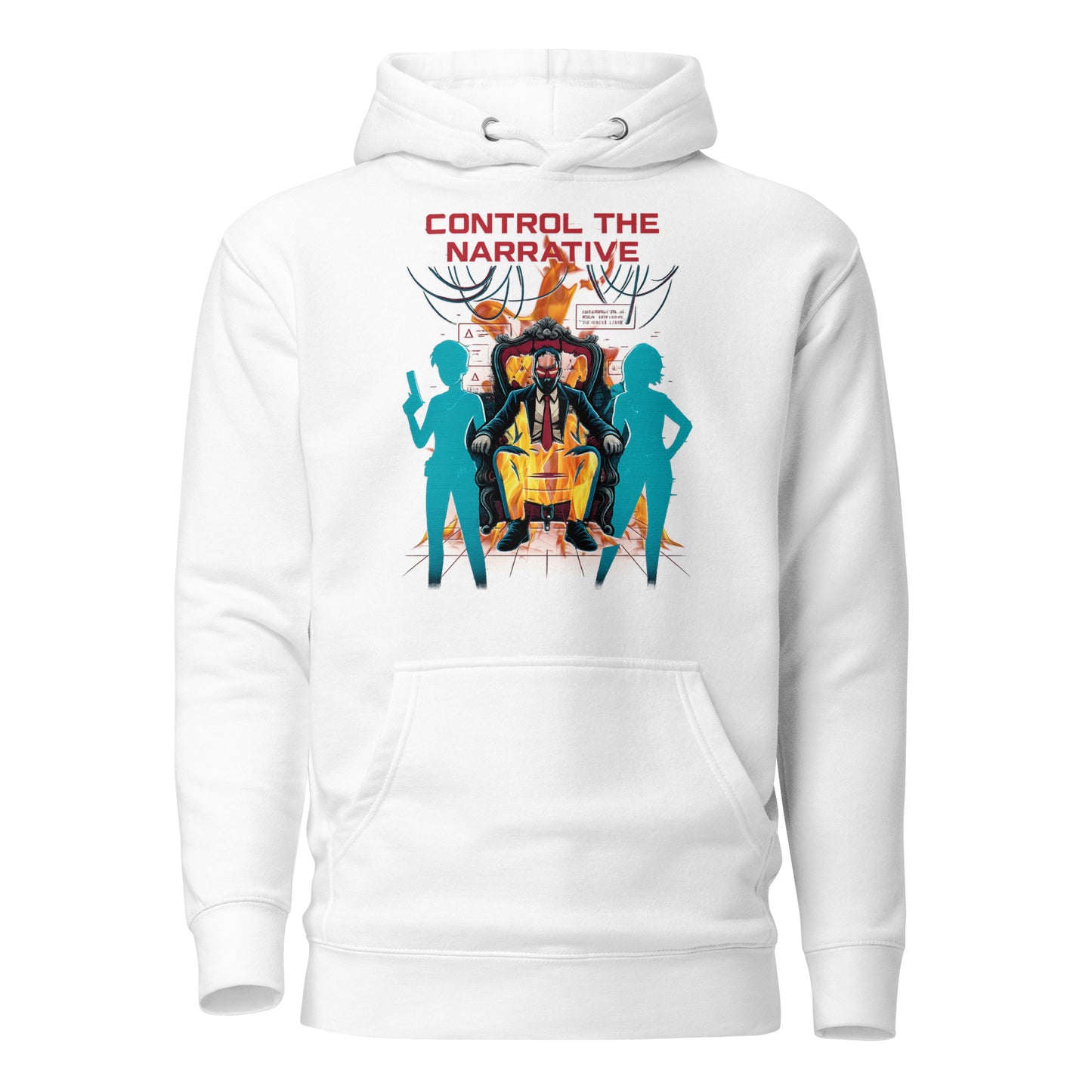 Split Fiction Fire Hoodie – Control the Narrative Edition – fan-made gamer merch by GenioGoods