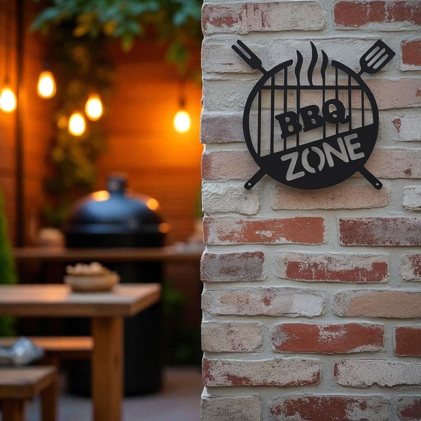 BBQ Zone Metal Sign – Outdoor Grill & Patio Wall Decor