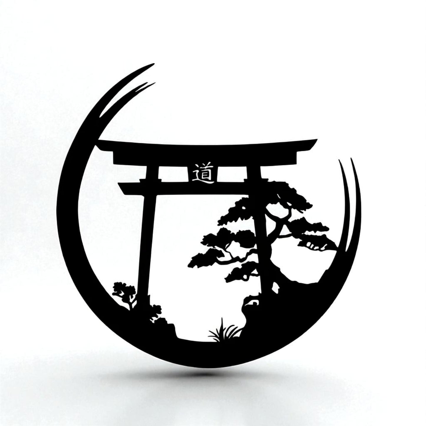 Japanese Torii Gate Metal Wall Sculpture – Zen Bonsai Art