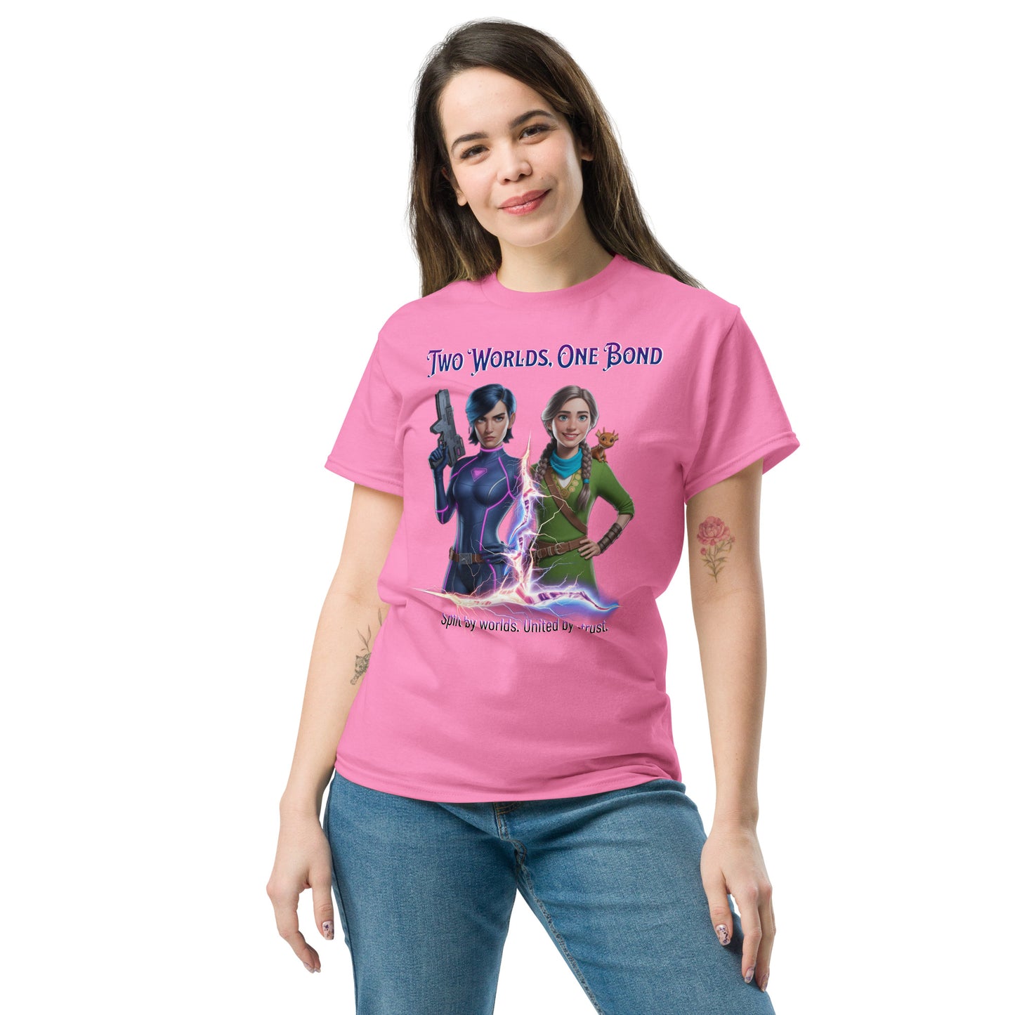 Two Worlds One Bond T-Shirt – Split Fiction Realistic Art