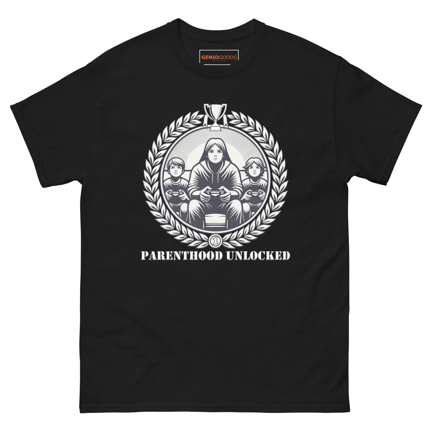 Parenthood Unlocked T-Shirt – Gamer Trophy for Parents