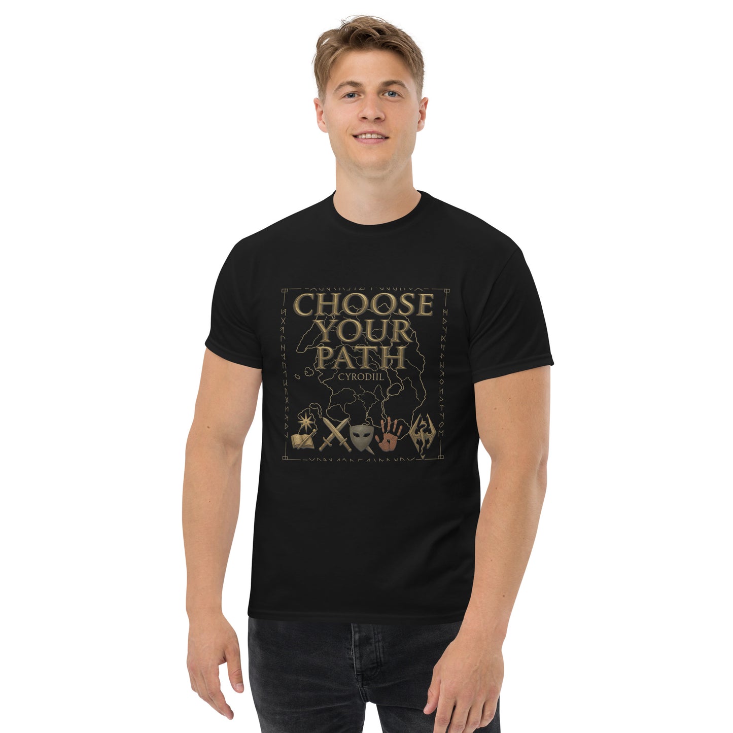 Oblivion Choose Your Path T-Shirt – Cyrodiil Map Design