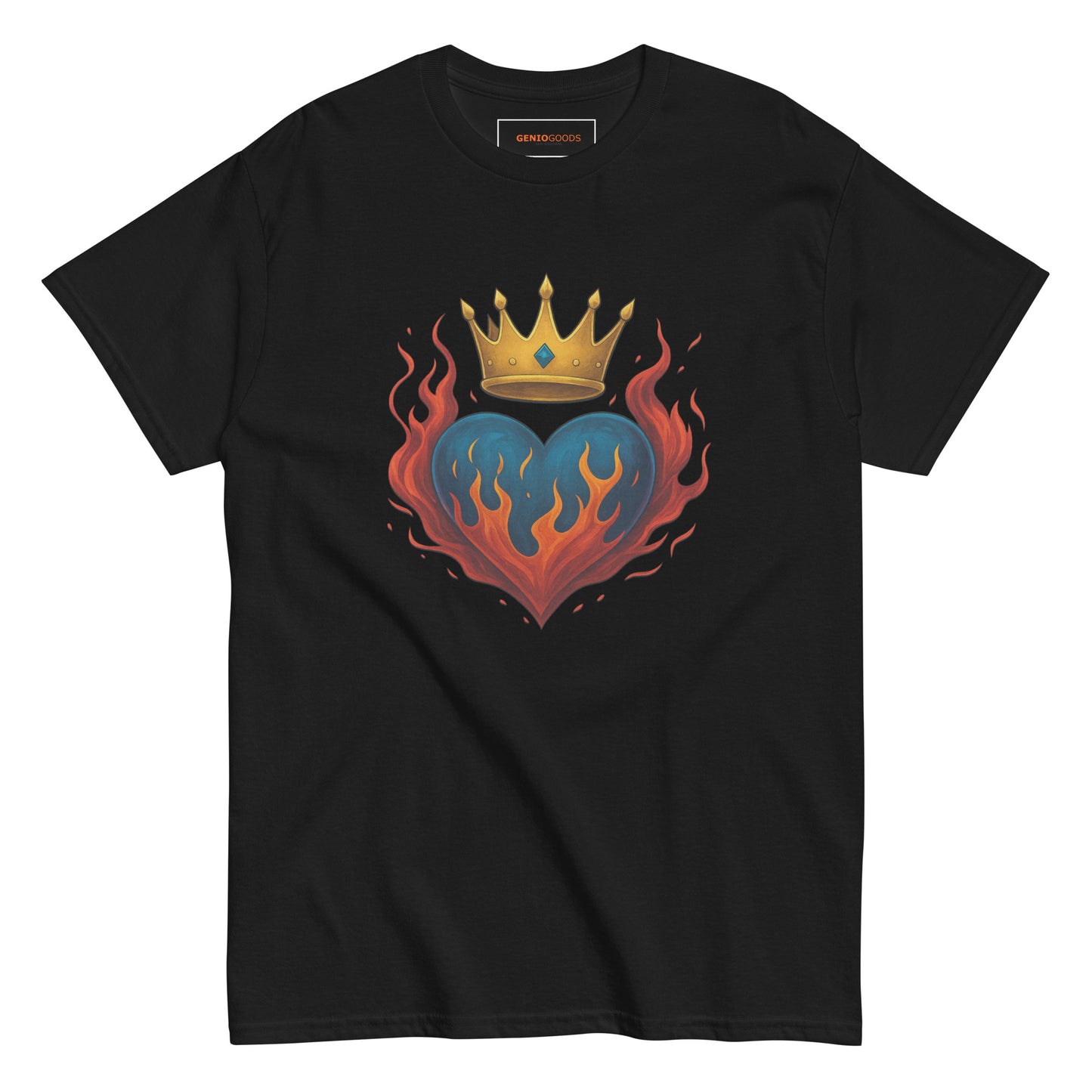 Crown Heart Flame T-Shirt – Unisex Cotton Statement Tee