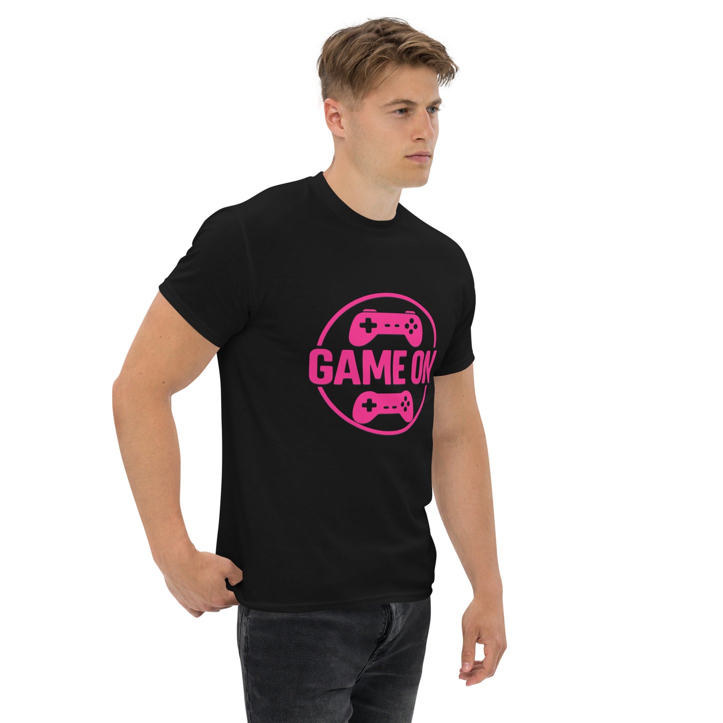 Game On Pink T-Shirt – Neon Unisex Gamer Cotton Tee