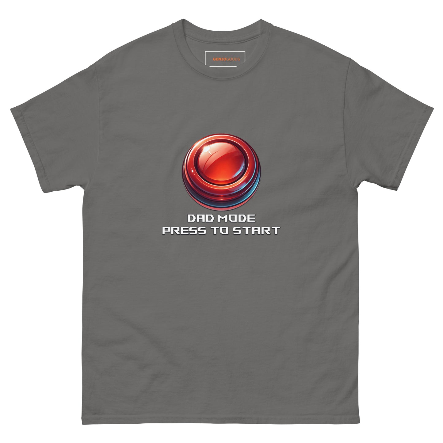Dad Mode T-Shirt – Gamer Fatherhood Start Button Tee