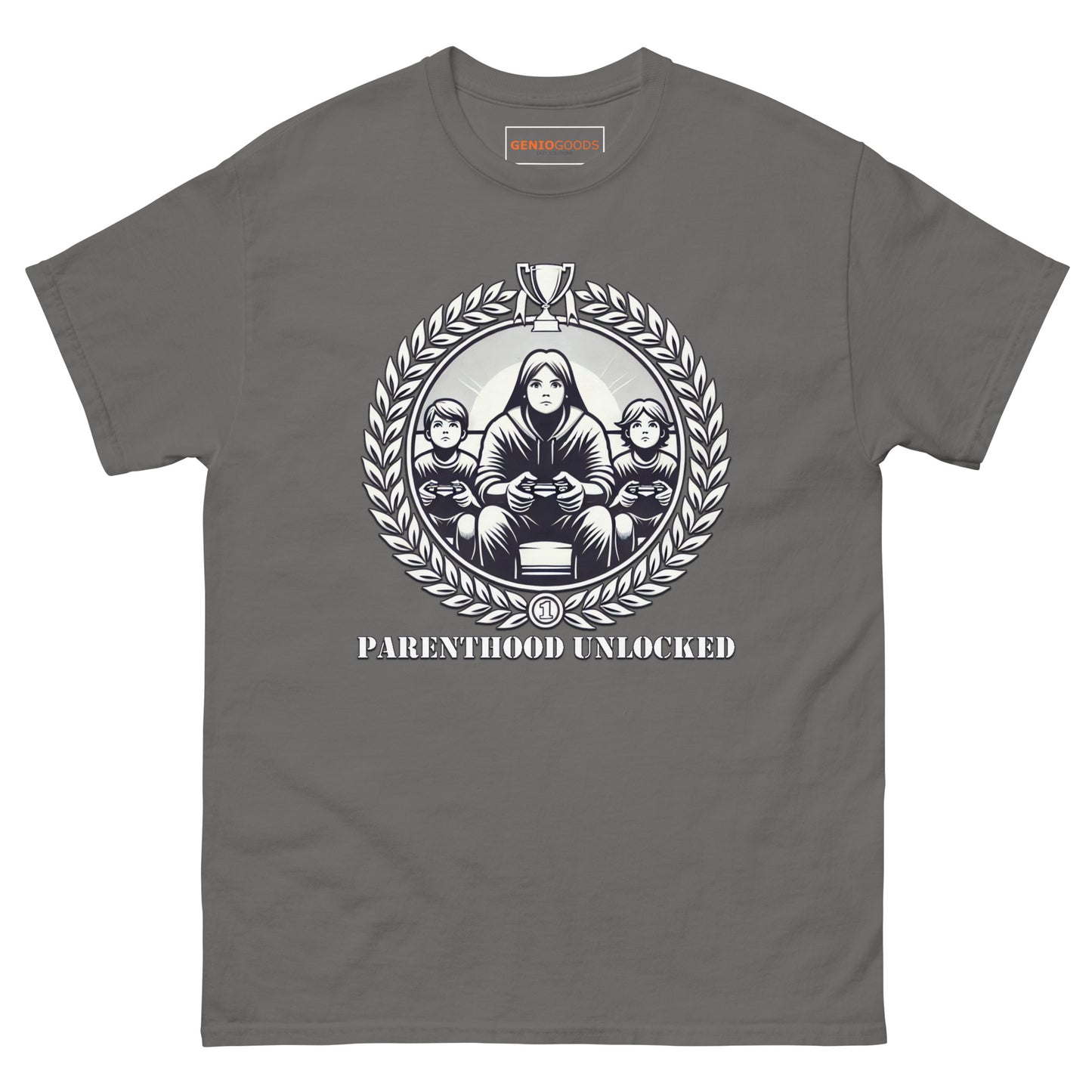 Parenthood Unlocked T-Shirt – Gamer Trophy for Parents