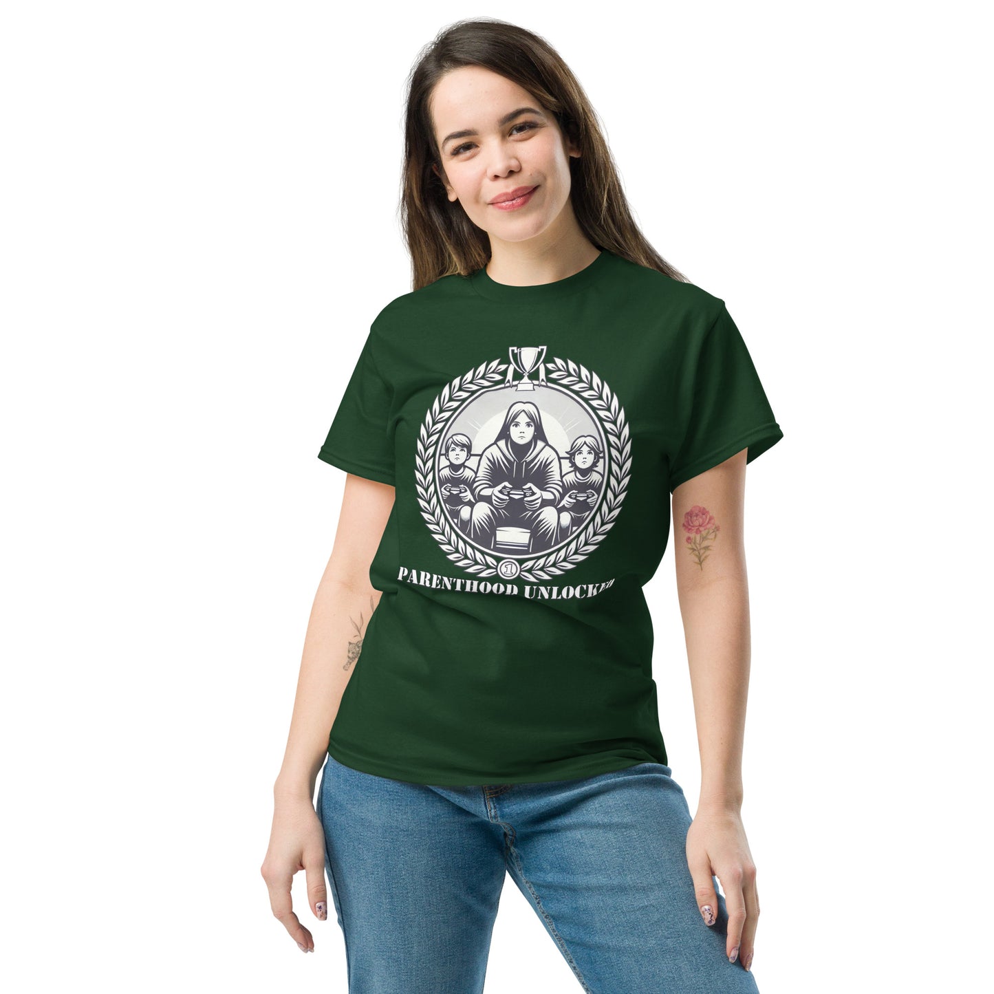 Parenthood Unlocked T-Shirt – Gamer Trophy for Parents