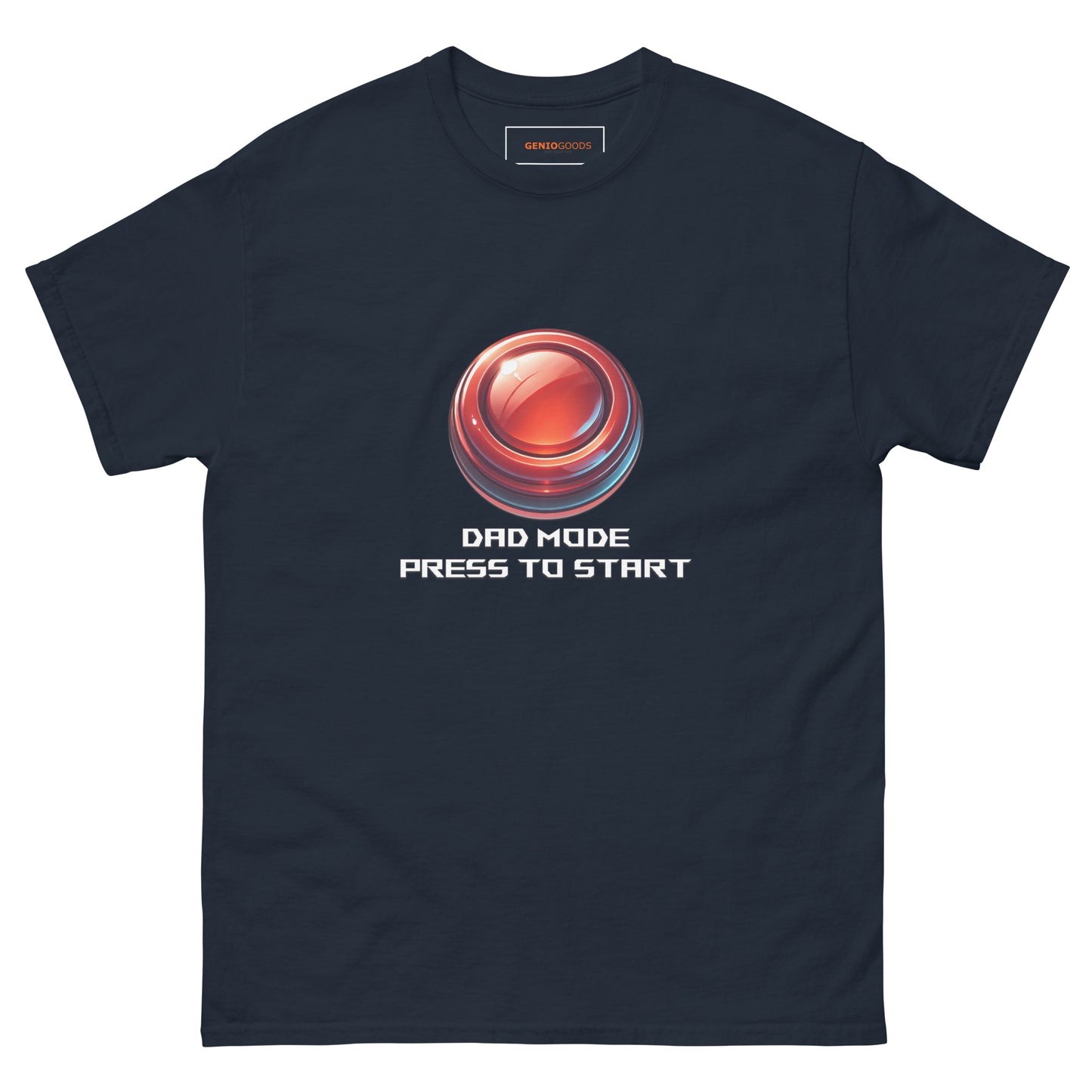 Dad Mode T-Shirt – Gamer Fatherhood Start Button Tee