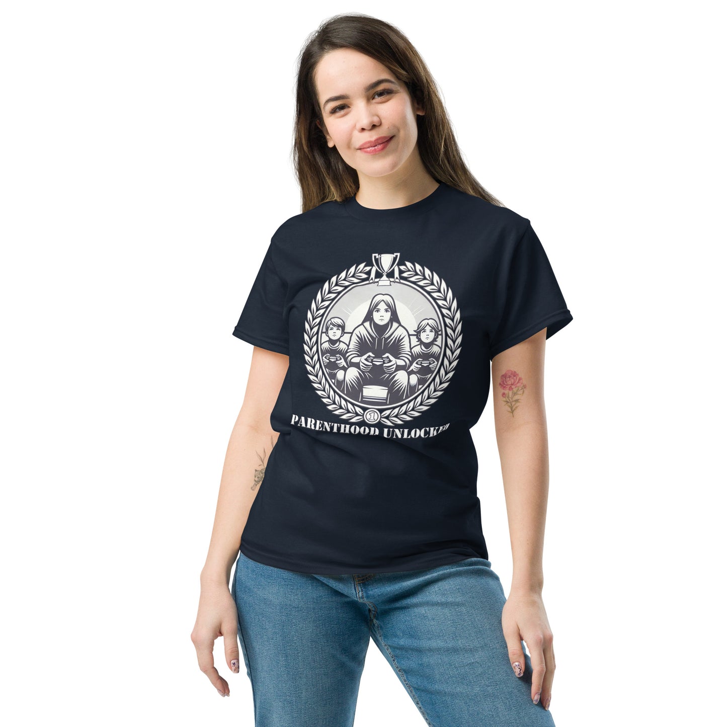 Parenthood Unlocked T-Shirt – Gamer Trophy for Parents