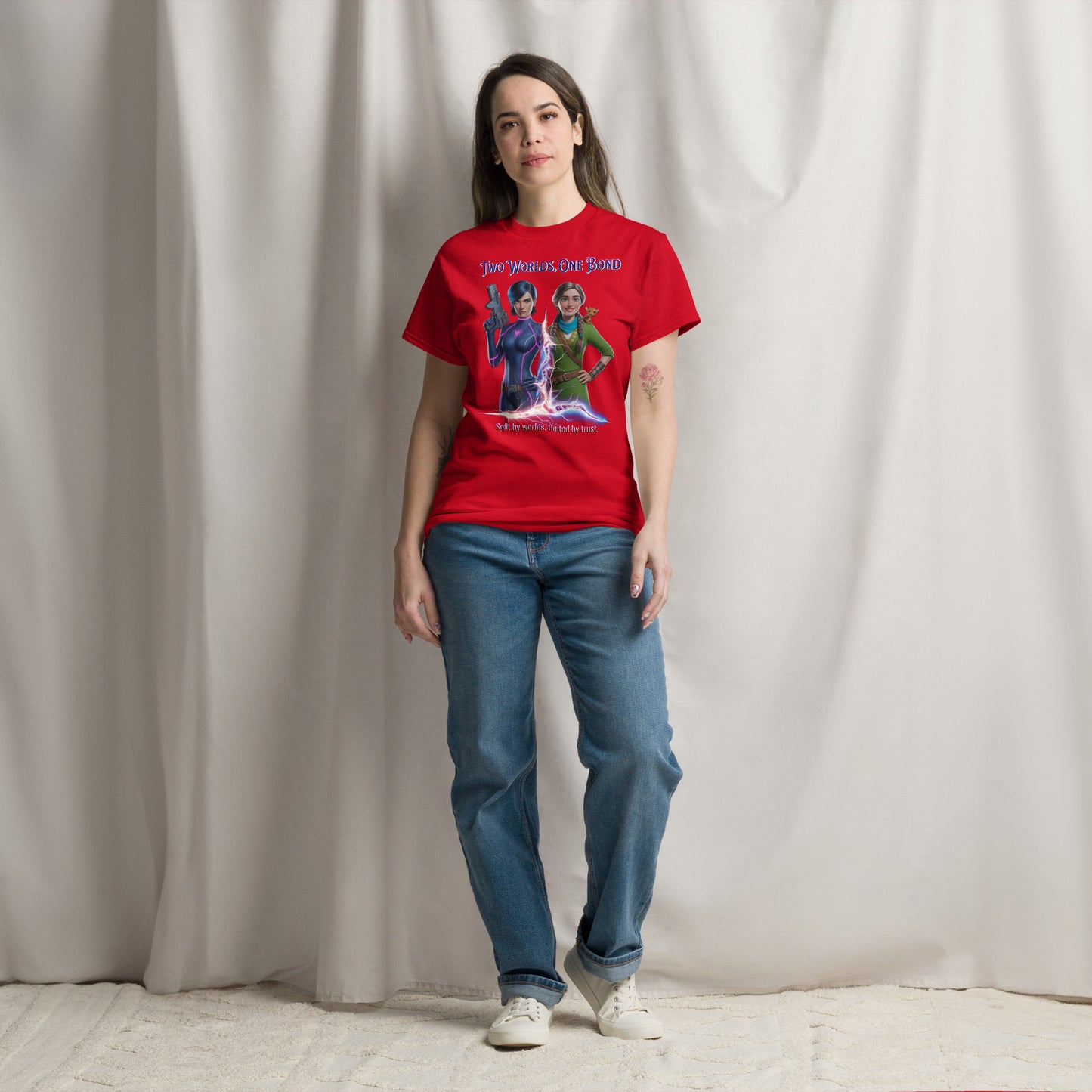Two Worlds One Bond T-Shirt – Split Fiction Realistic Art
