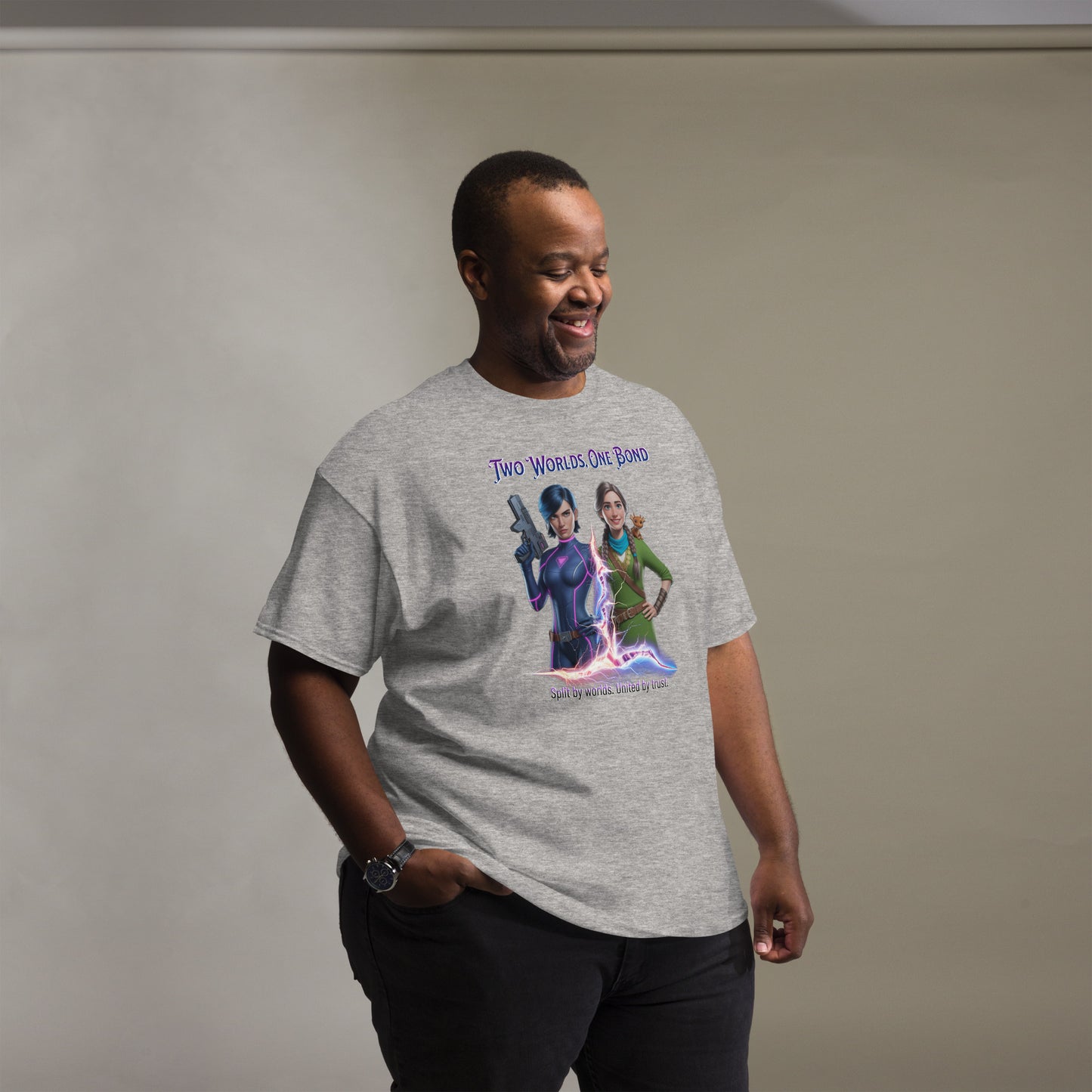 Two Worlds One Bond T-Shirt – Split Fiction Realistic Art