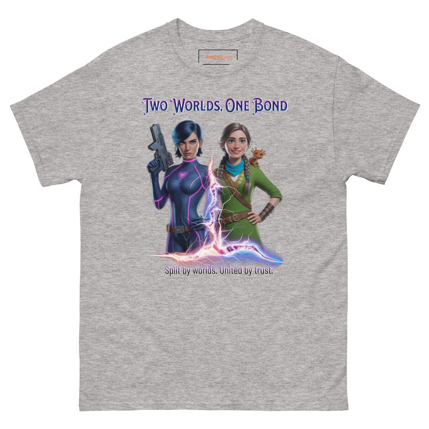 Two Worlds One Bond T-Shirt – Split Fiction Realistic Art
