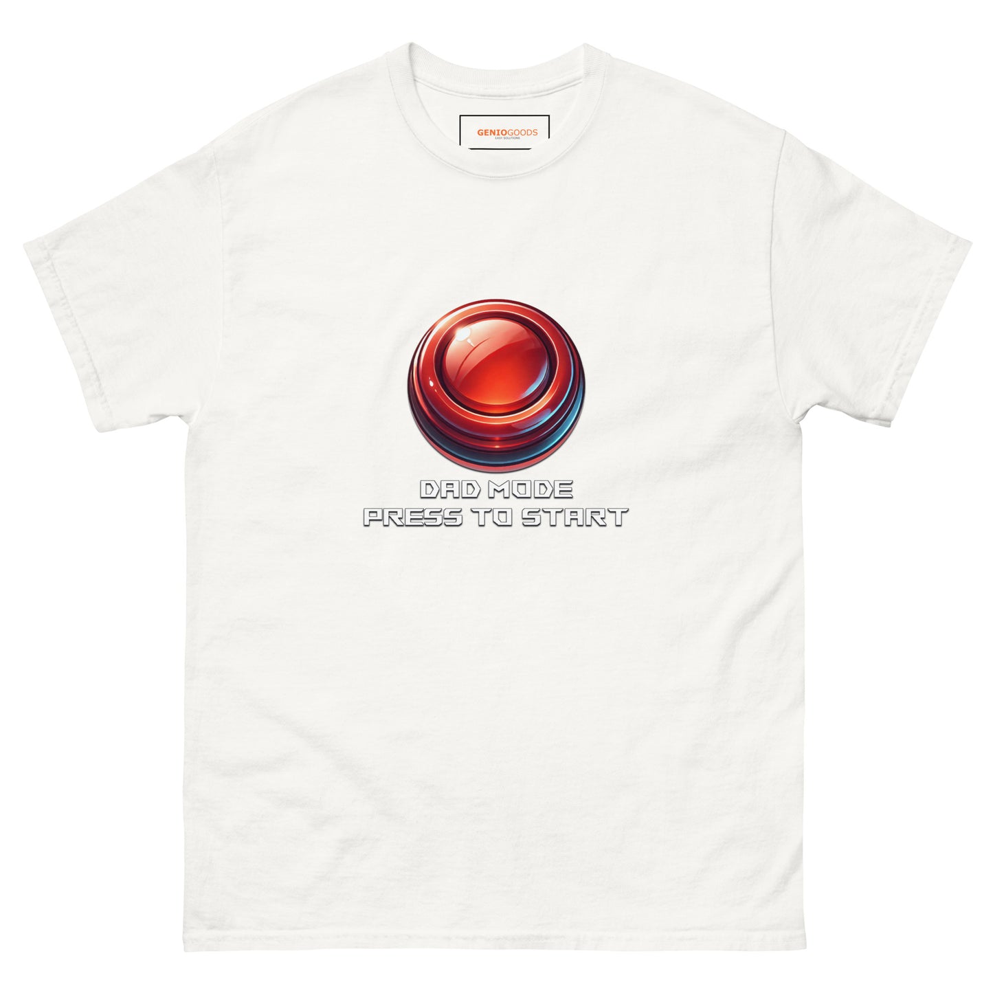 Dad Mode T-Shirt – Gamer Fatherhood Start Button Tee