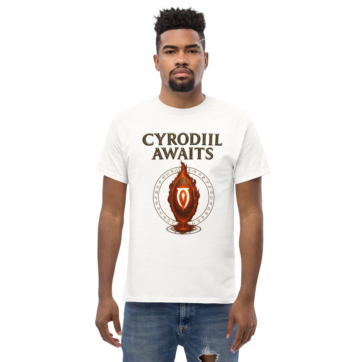 Oblivion Cyrodiil Awaits T-Shirt – Fiery Gate Tribute