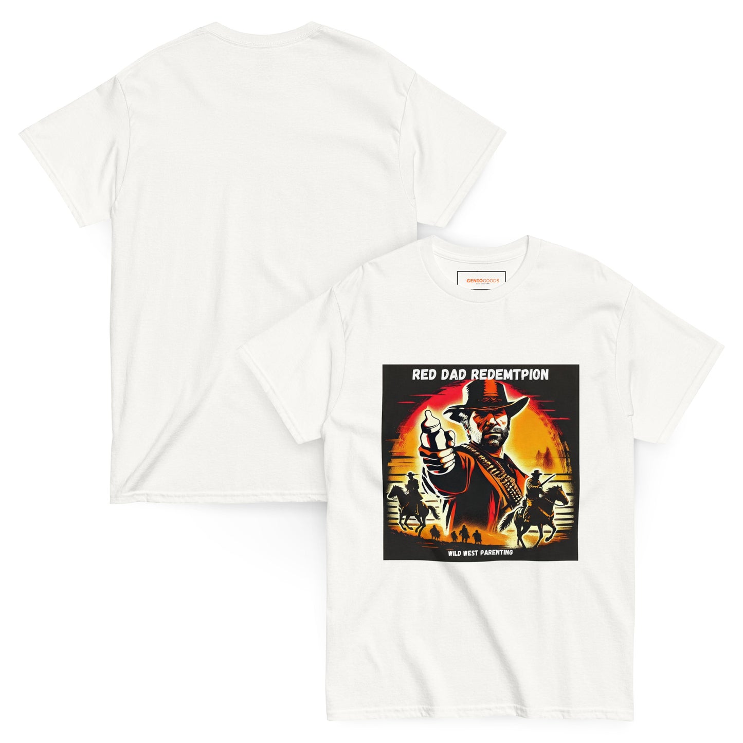 Red Dad Redemption T-Shirt – Gamer Dad Wild West Parody