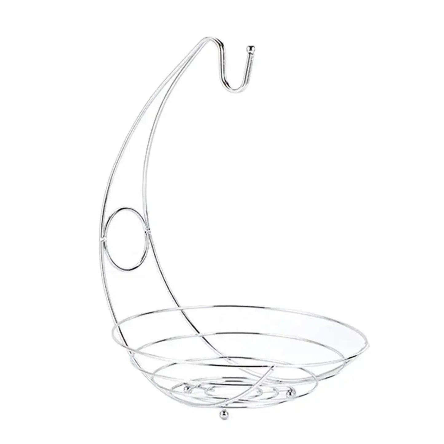 2-in-1 Fruit Bowl with Banana Hanger – Chrome Kitchen Basket