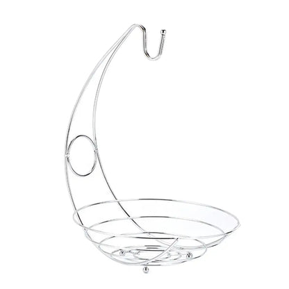 2-in-1 Fruit Bowl with Banana Hanger – Chrome Kitchen Basket