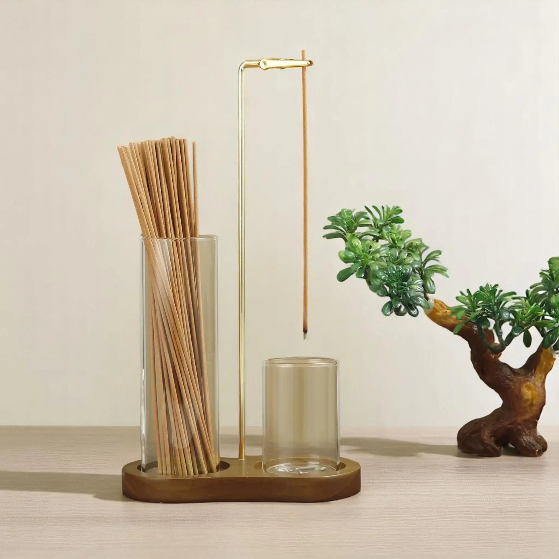 2-in-1 Glass Incense Holder – Anti-Ash Japanese Style Burner & Organizer  Geniogoods