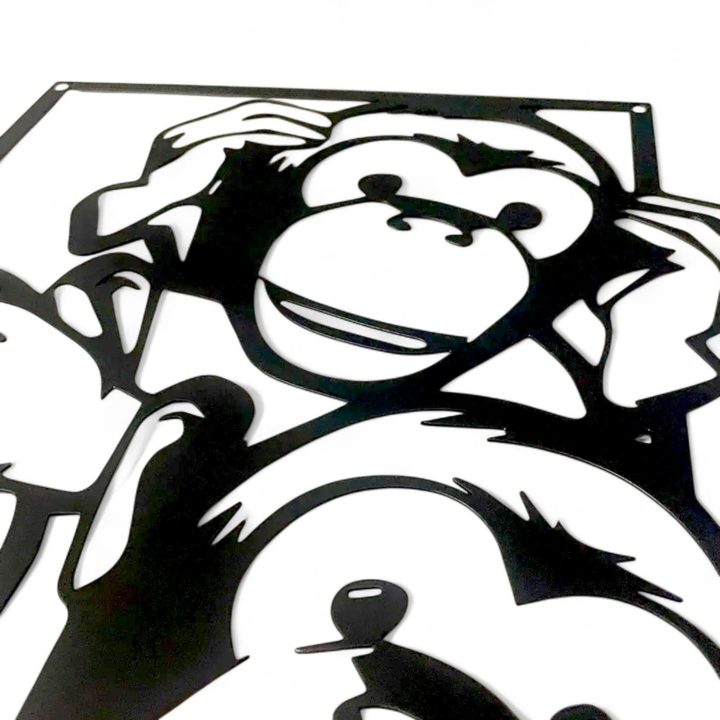 No See Hear Speak Monkey Metal Wall Art – Funny Bathroom Decor