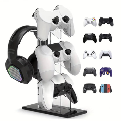 3-Layer Gaming Controller Stand - Headphone & Gamepad Storage