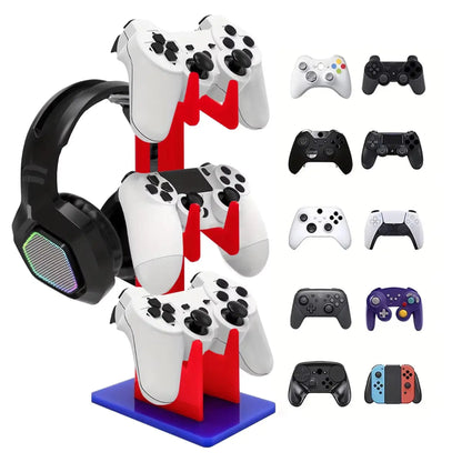 3-Layer Gaming Controller Stand - Headphone & Gamepad Storage