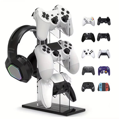 3-Layer Gaming Controller Stand - Headphone & Gamepad Storage