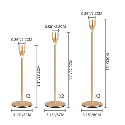 3-Piece Metal Candle Holder Set – Elegant Gold Candlesticks for Home and Event Decor Geniogoods