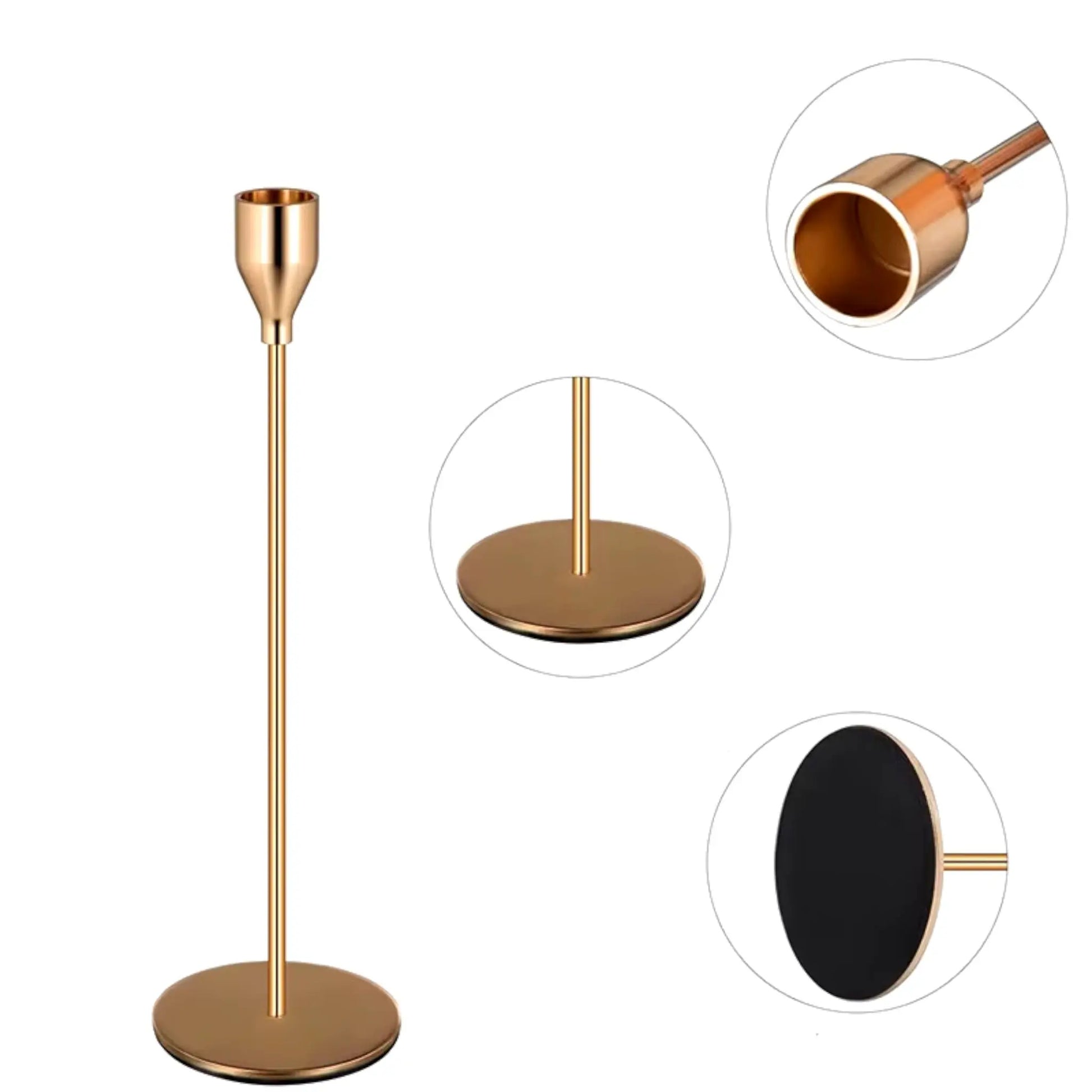 3-Piece Metal Candle Holder Set – Elegant Gold Candlesticks for Home and Event Decor Geniogoods