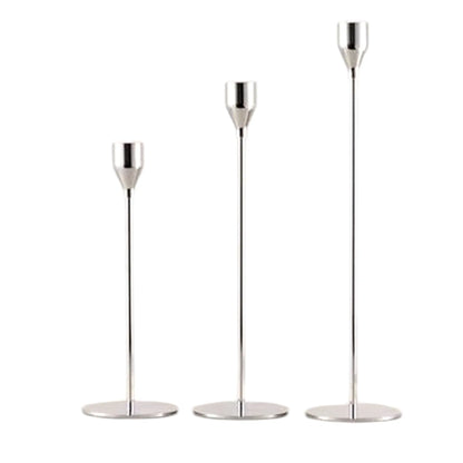 3-Piece Metal Candle Holder Set – Elegant Gold Candlesticks for Home and Event Decor Geniogoods