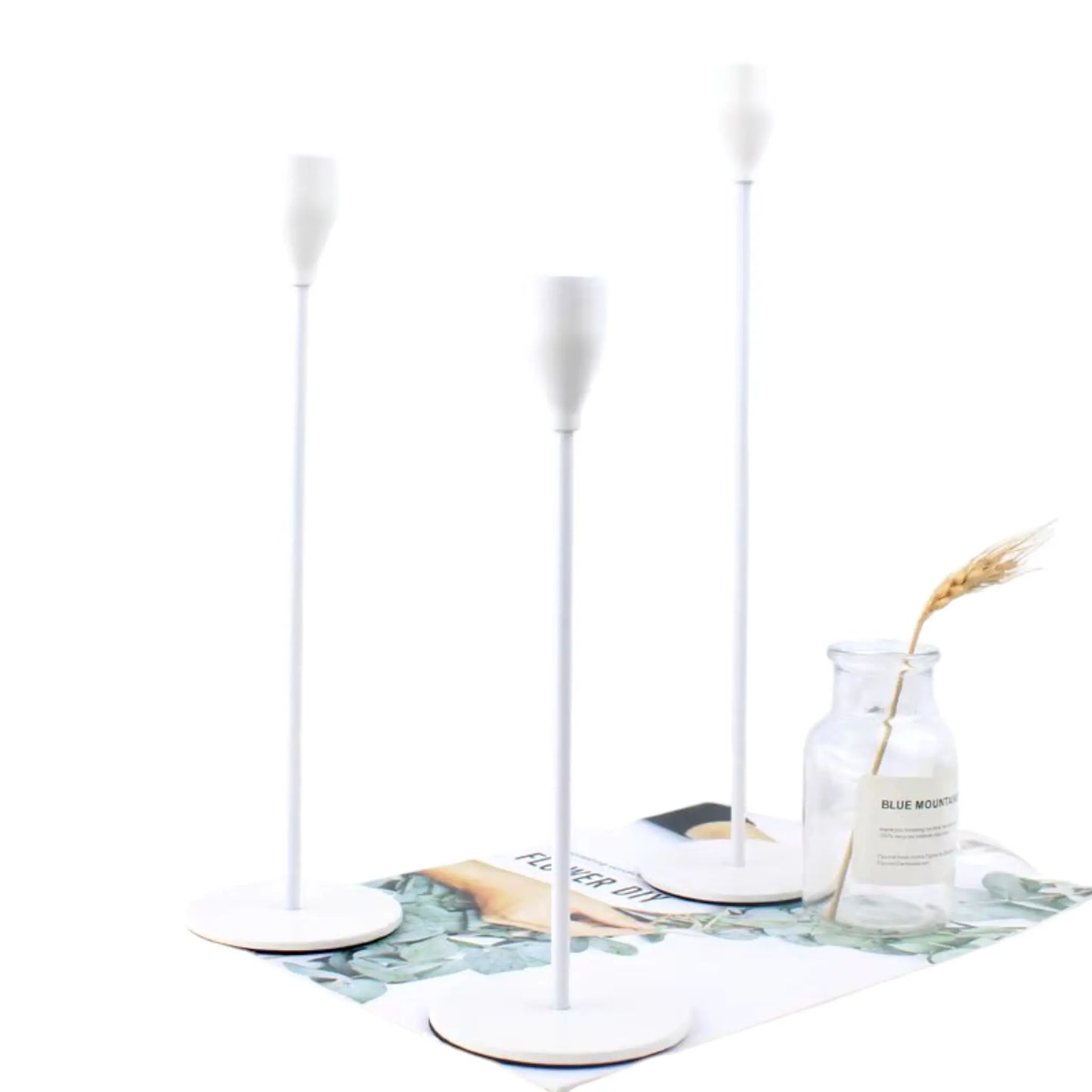3-Piece Metal Candle Holder Set – Elegant Gold Candlesticks for Home and Event Decor Geniogoods