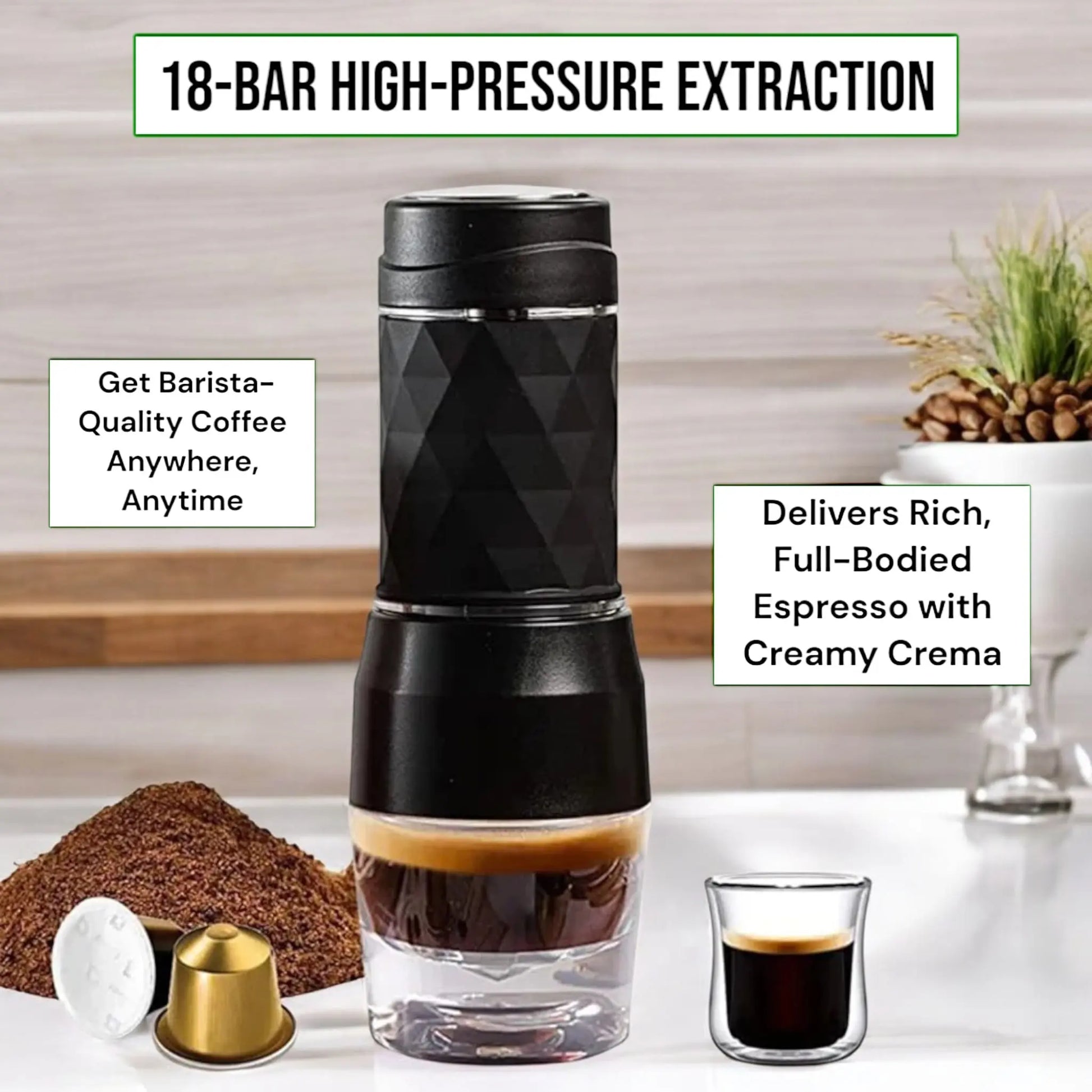 3-in-1 Portable Espresso Maker – Manual Coffee Machine for Travel Geniogoods