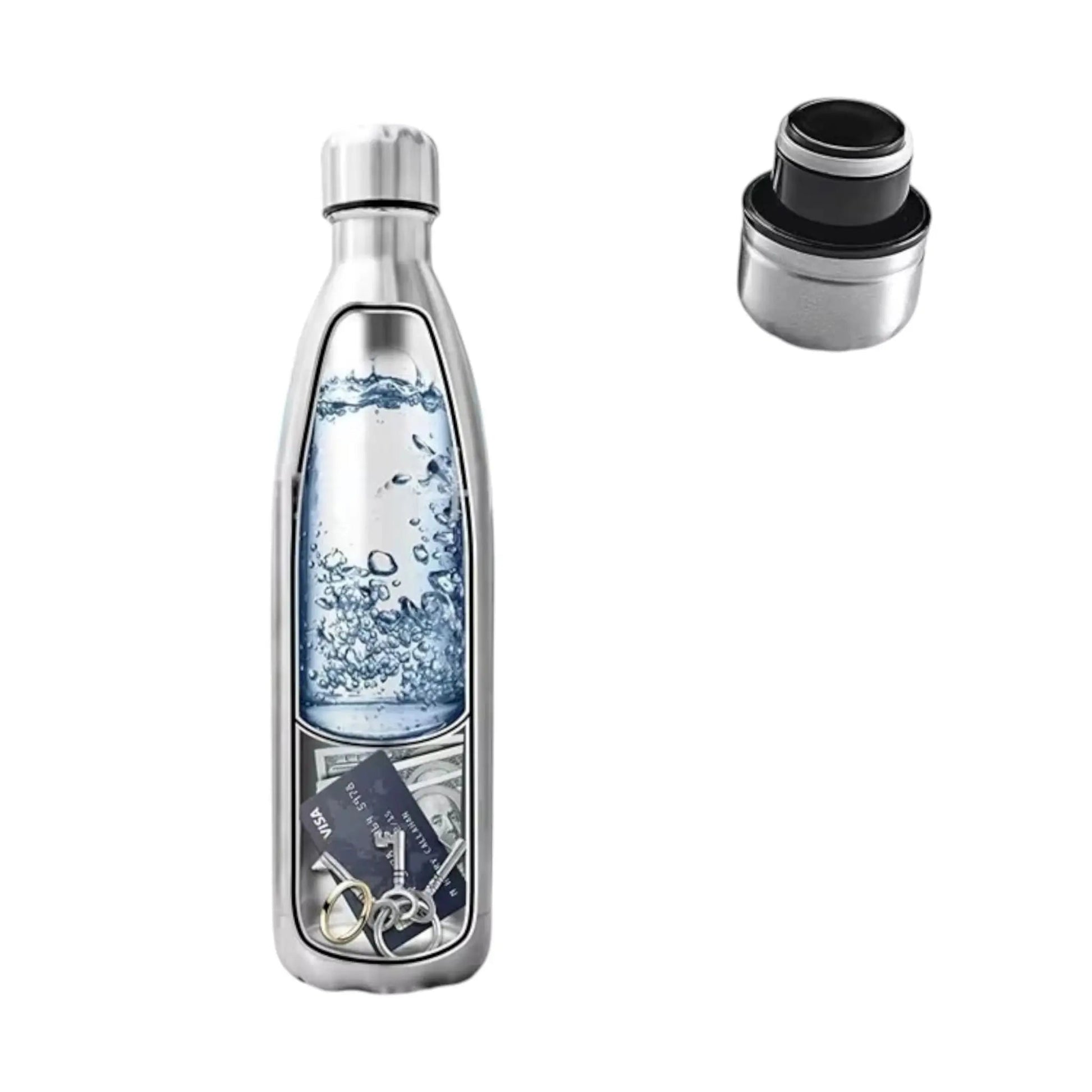 750ML Hidden Safe Water Bottle – Secure Storage for Cash & Valuables Geniogoods