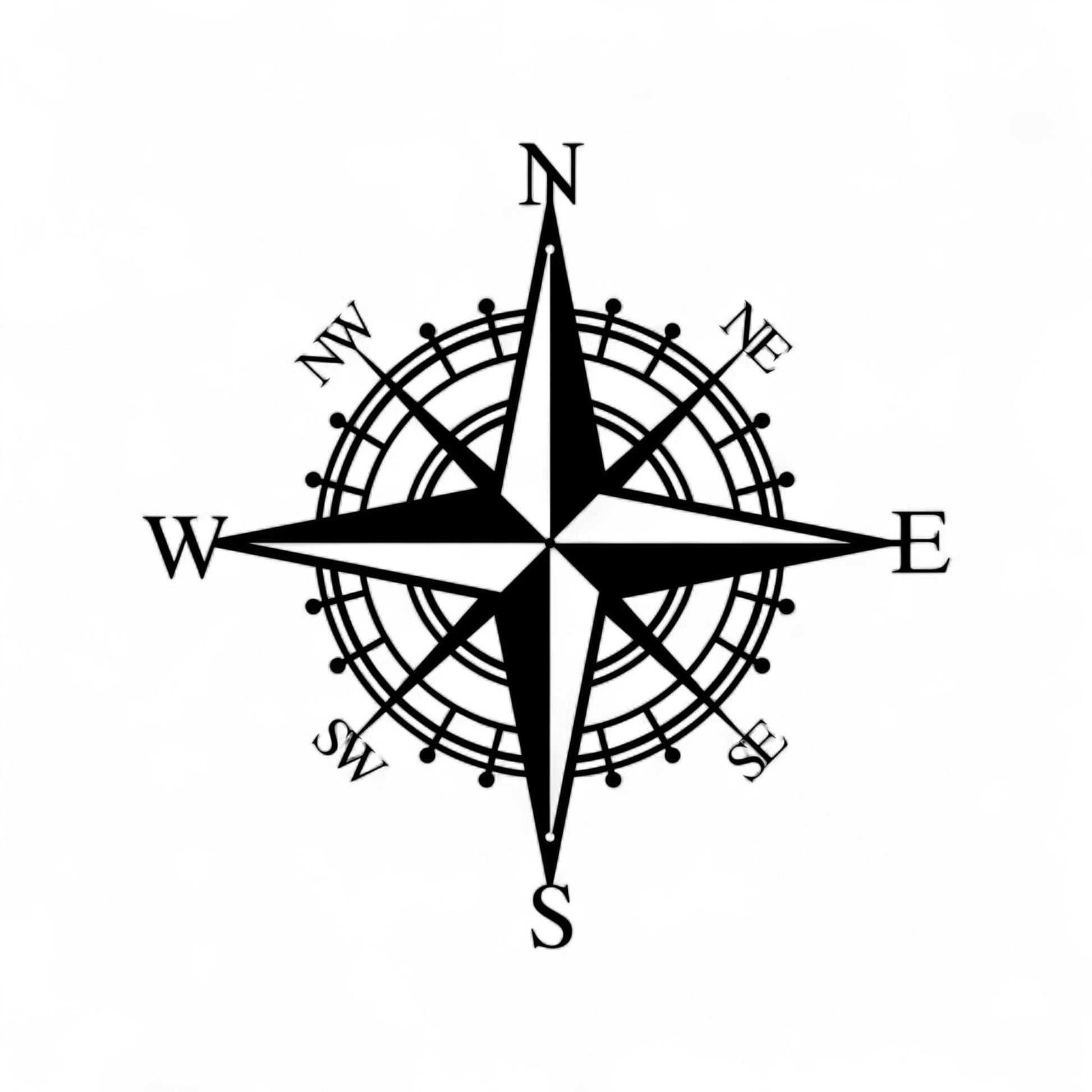 Nautical Compass Wall Art – Metal Pirate Home Decor