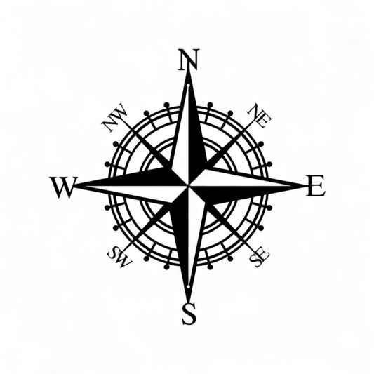Nautical Compass Wall Art – Metal Pirate Home Decor