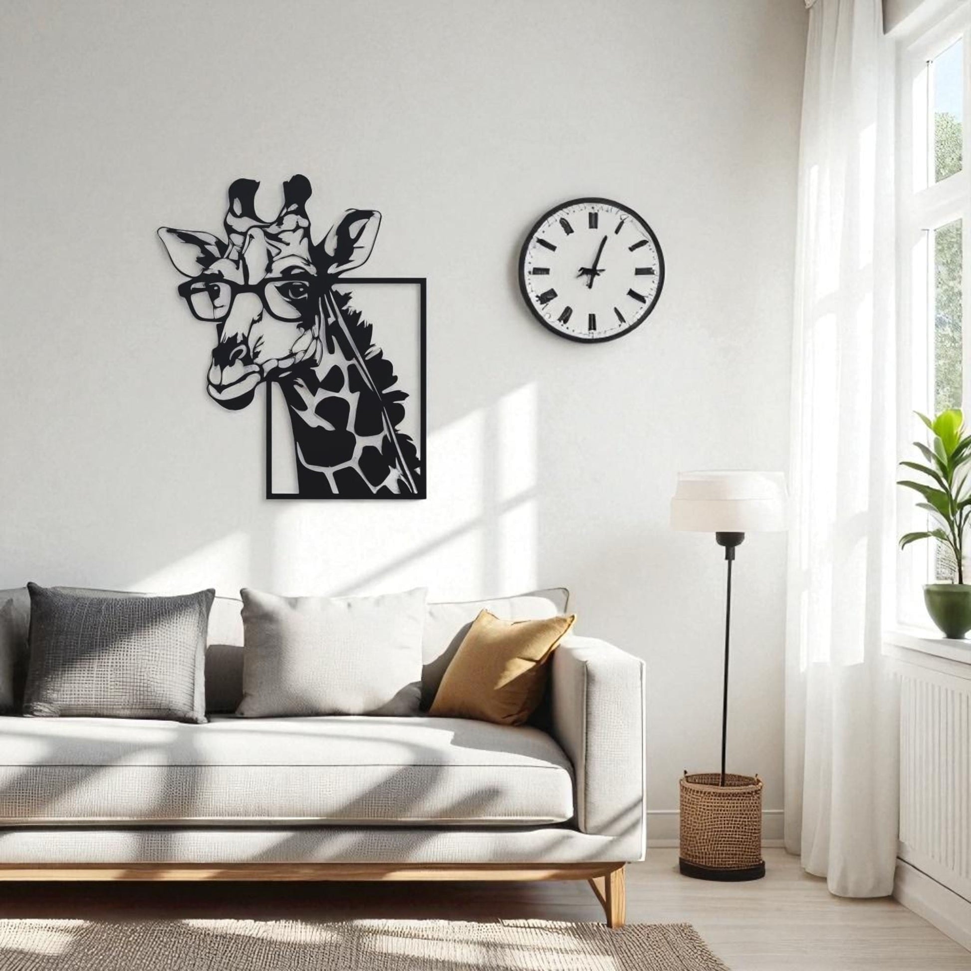 Giraffe Metal Wall Art with Glasses – Fun Animal Lover Decor