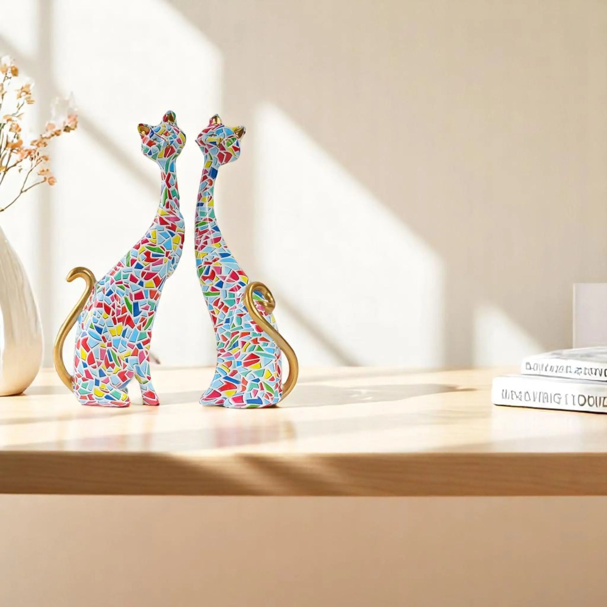 Abstract Cat Sculpture – Nordic Couple Figurines for Home Decor  Geniogoods