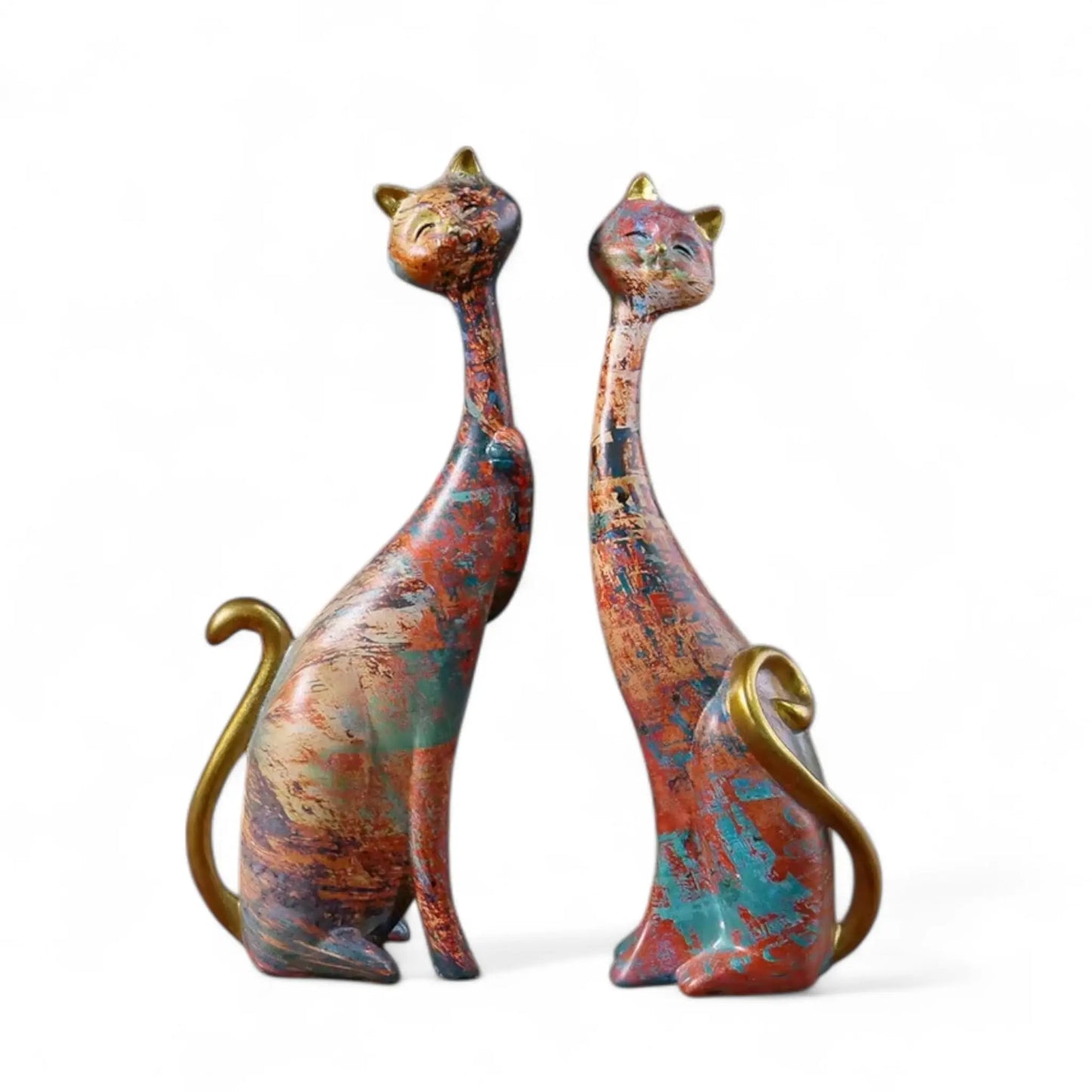Abstract Cat Sculpture – Nordic Couple Figurines for Home Decor  Geniogoods