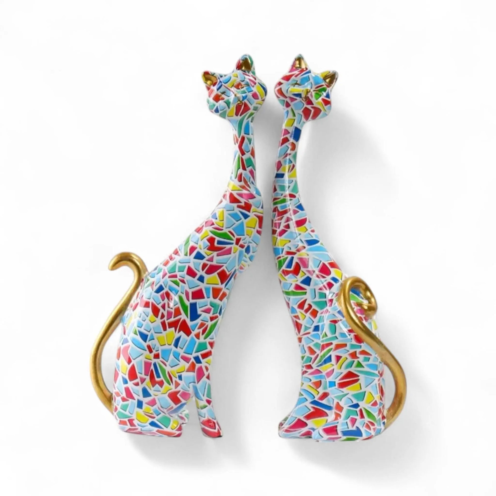 Abstract Cat Sculpture – Nordic Couple Figurines for Home Decor  Geniogoods