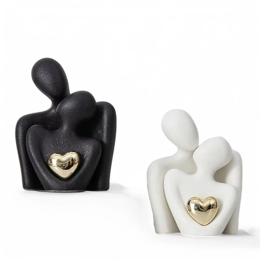Abstract Couple Figurine – Romantic Ceramic Home Sculpture Decor  Geniogoods