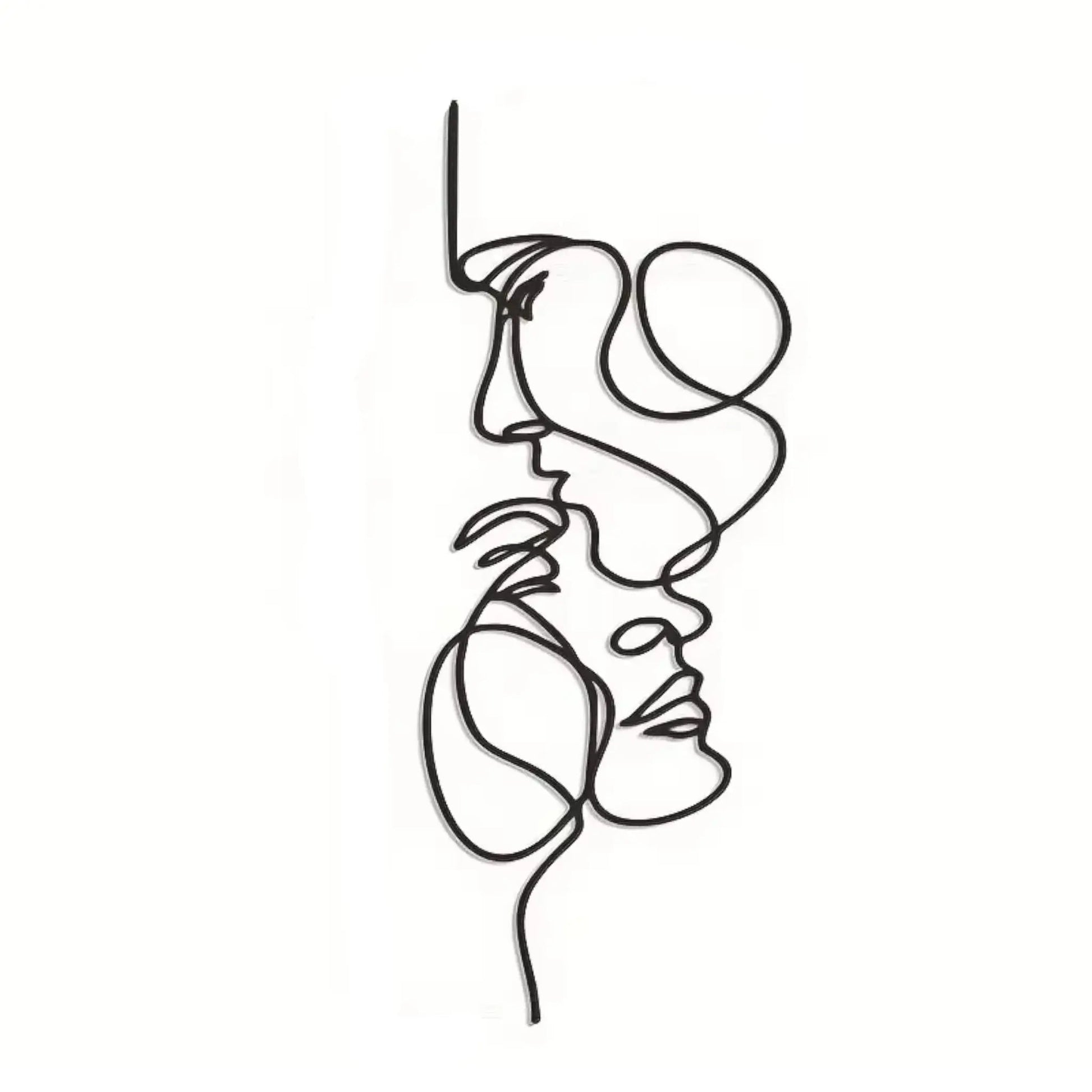 Abstract Face Metal Wall Art – Minimalist Line Sculpture Decor  Geniogoods