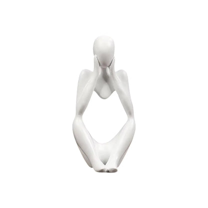 Abstract Thinker Statue – Sand Resin Sculpture for Modern Home Decor  Geniogoods