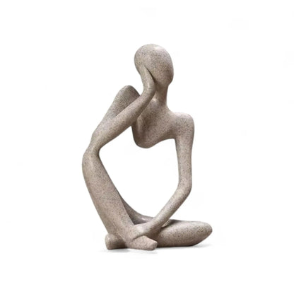 Abstract Thinker Statue – Sand Resin Sculpture for Modern Home Decor  Geniogoods