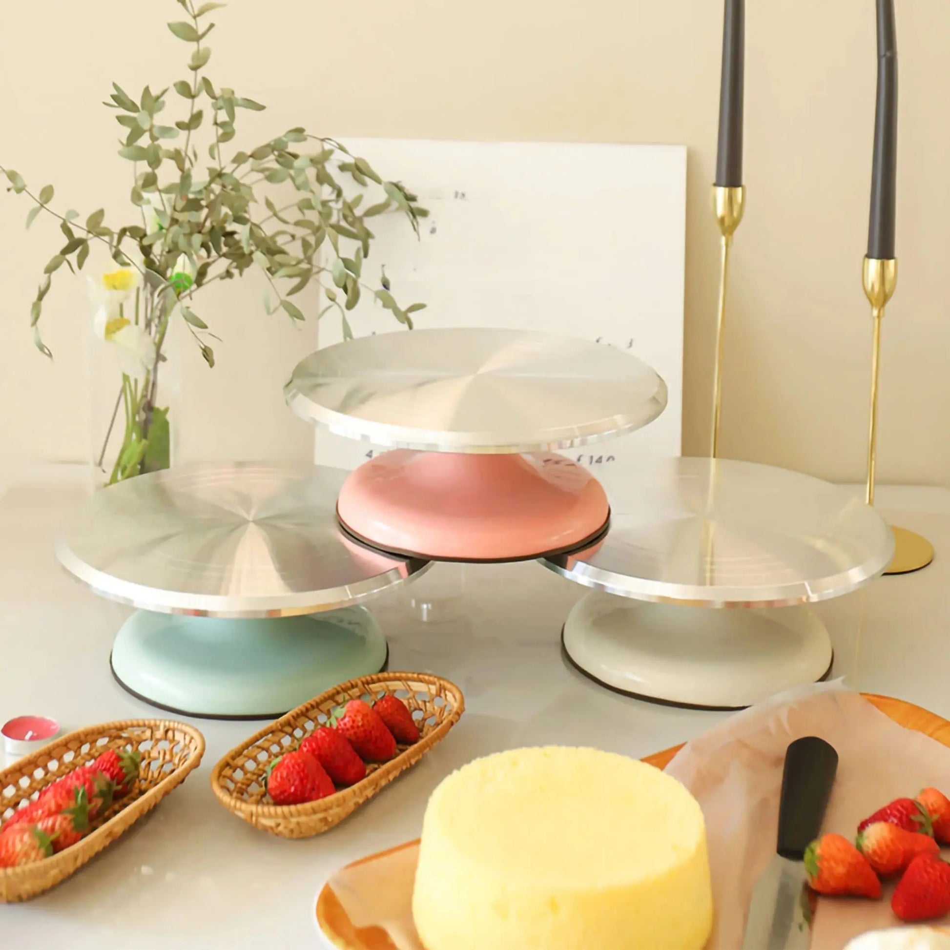 Aluminum Cake Turntable | 10-inch & 12-inch Baking Tool Geniogoods