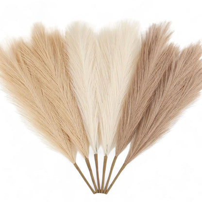 Artificial Pampas Grass Decor – 6pcs Faux Stems for Boho Styling  Geniogoods