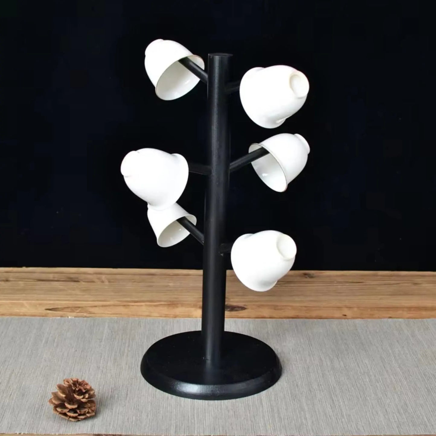 Bamboo Mug Holder Stand – 6-Hook Coffee Cup Storage Rack
