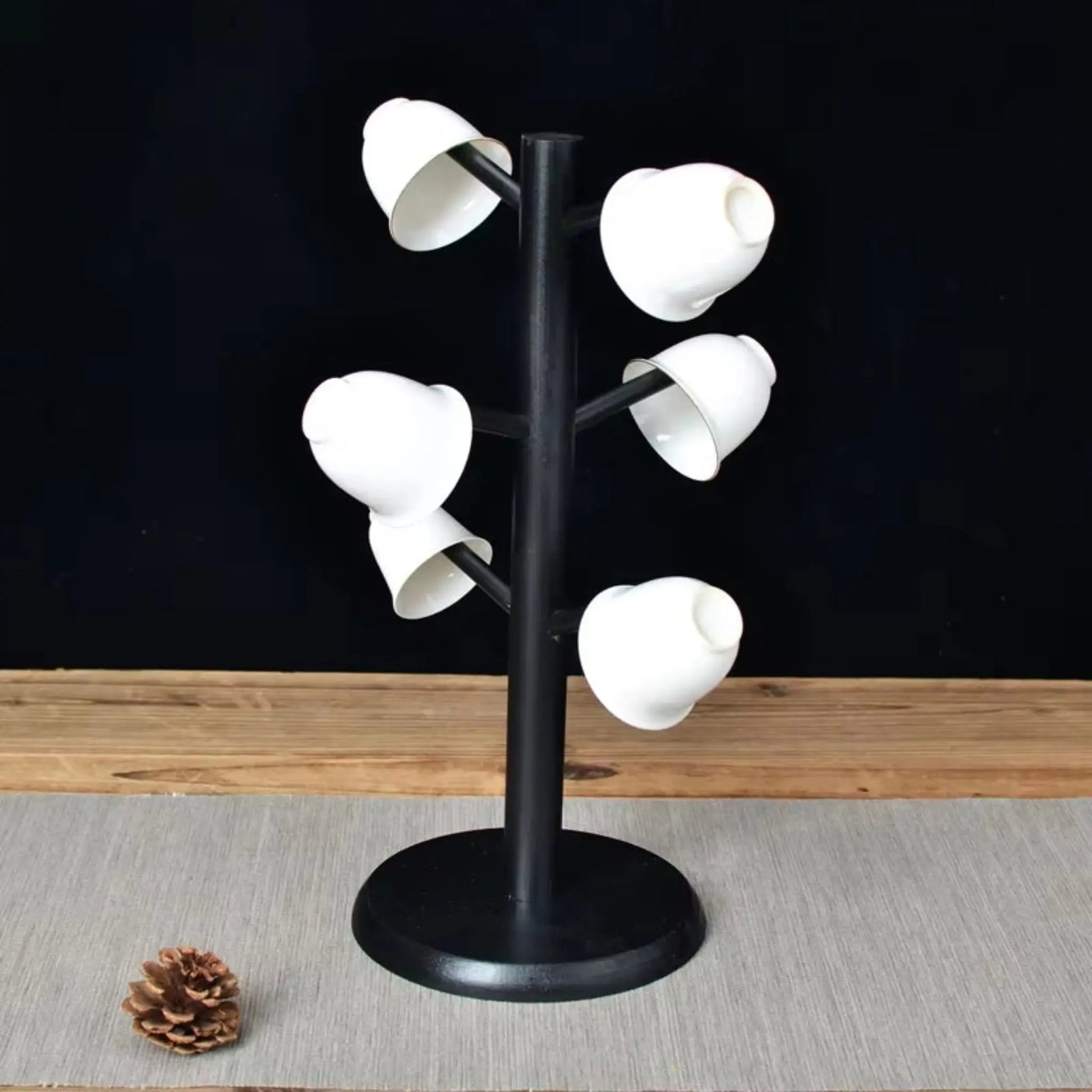 Bamboo Mug Holder Stand – 6-Hook Coffee Cup Storage Rack