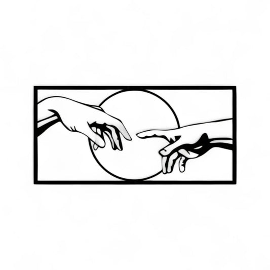 Black metal wall art – minimalist hand gesture decor for home & office  Geniogoods
