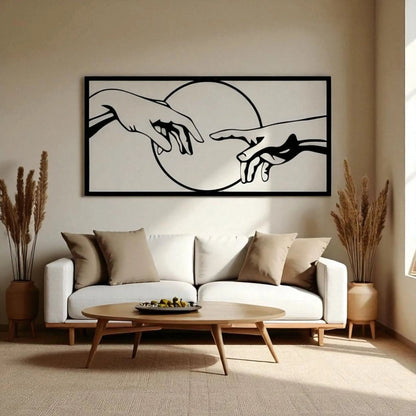 Black metal wall art – minimalist hand gesture decor for home & office  Geniogoods