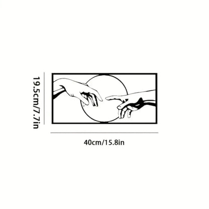 Black metal wall art – minimalist hand gesture decor for home & office  Geniogoods
